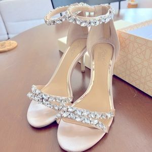 Badgley Mischka Jewel Caroline Wedding Heels Sandals Neutral Blush Pink